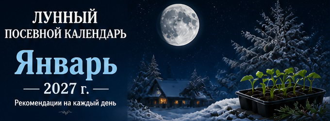 Лунный посевной календарь на Январь 2027 г. с рекомендациями на каждый день